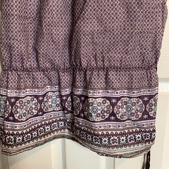 Boho tunic top w/ bottom panel & side tie L - Picture 4 of 6